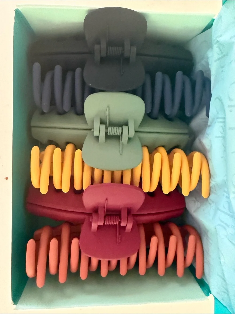 Clishe Paris Matte Multicolor XL Claw Clip 6 Piece Set